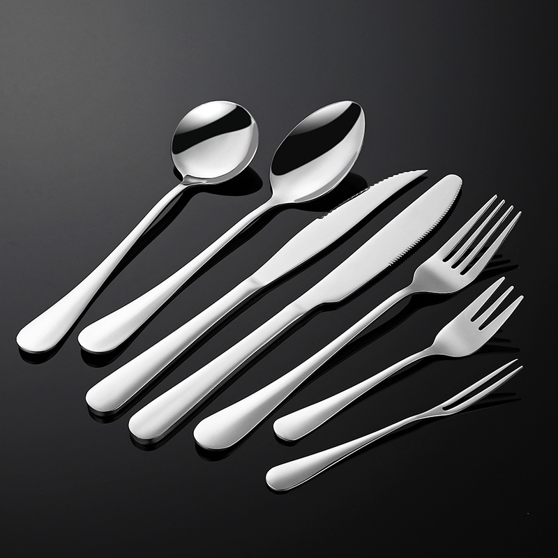 Stainless Steel Knife and Fork Spoon Thickened Western Steak Knife and Fork Hotel Household Spoon Fork Dessert Spoon 1010 Tableware