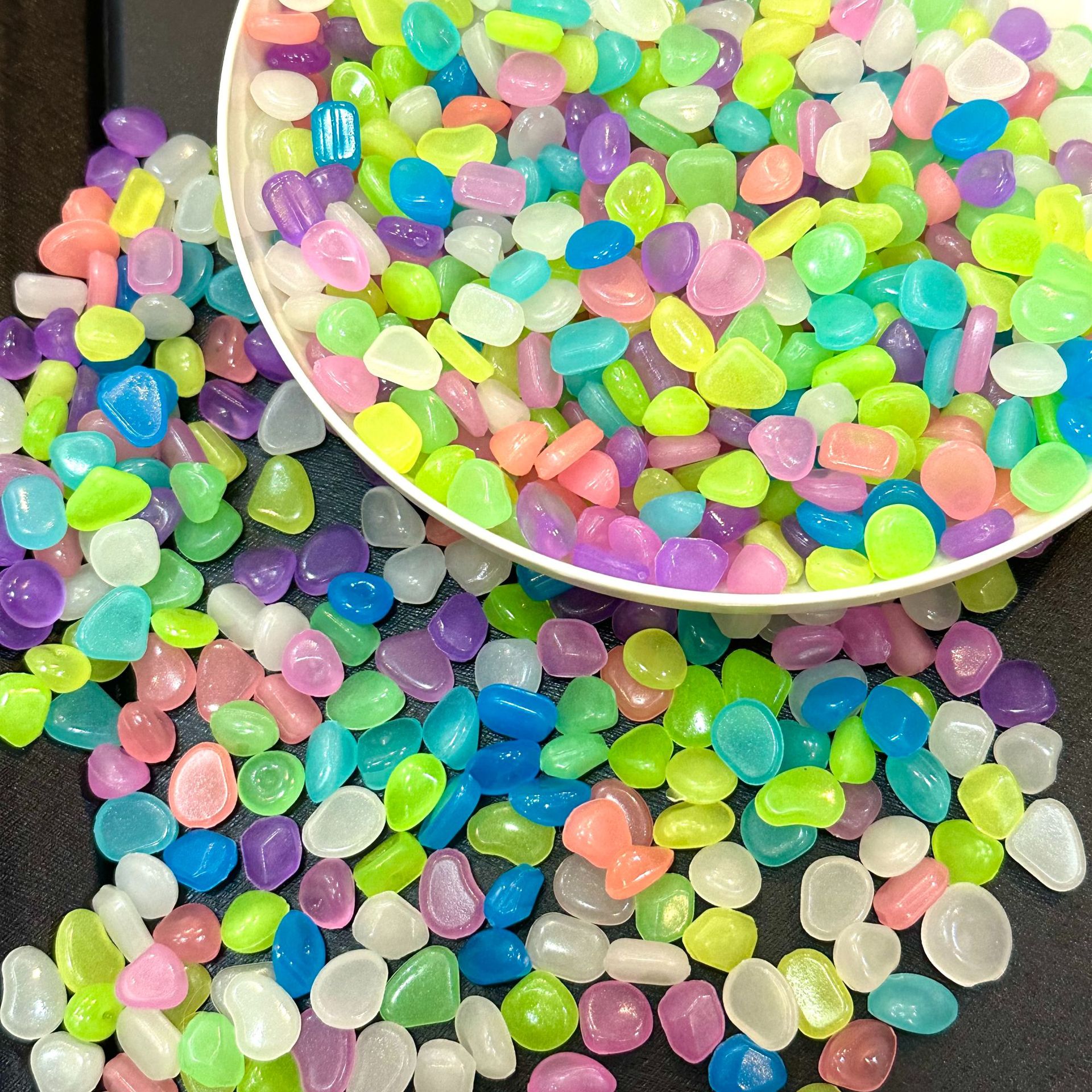 5-8mm Small Luminous Stones, Artificial Fluorite, Aquarium Gardening, Fish Tank Landscaping, Colorful Stones, Cross-Border Glowing Pebbles