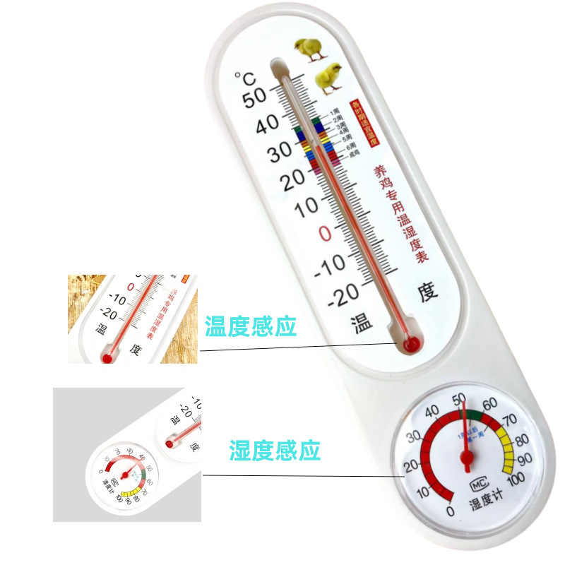 Chicken Thermometer for Breeding Chicken Sheds, Artificial Incubation and Brooding Chicks, Temperature and Humidity Meter, Chicken Coop Incubation Thermometer