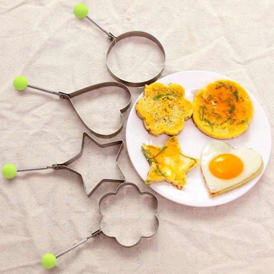 Creative Stainless Steel Egg Fryer Heart-Shaped Egg Mold Heart-Shaped Model Egg Ring Fried Egg Poached Egg Shaper