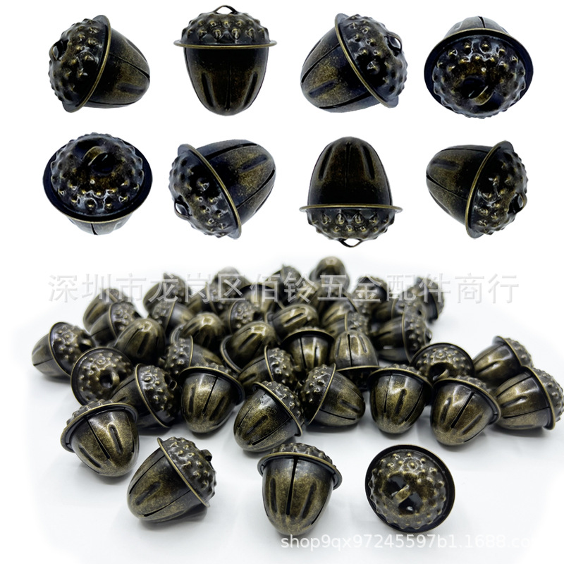 Christmas bell pendant pine cone wind chime vintage jingle pendant holiday outdoor decoration diy bell pet bell