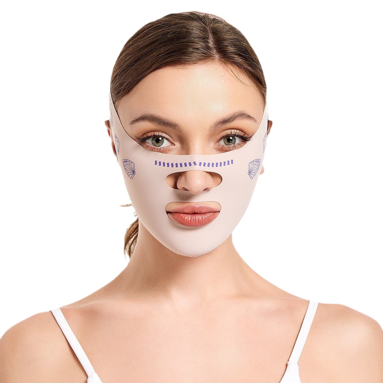Cross-border face shaping day and night double-effect lifting and tightening to improve facial pattern double chin drooping breathable seamless mask