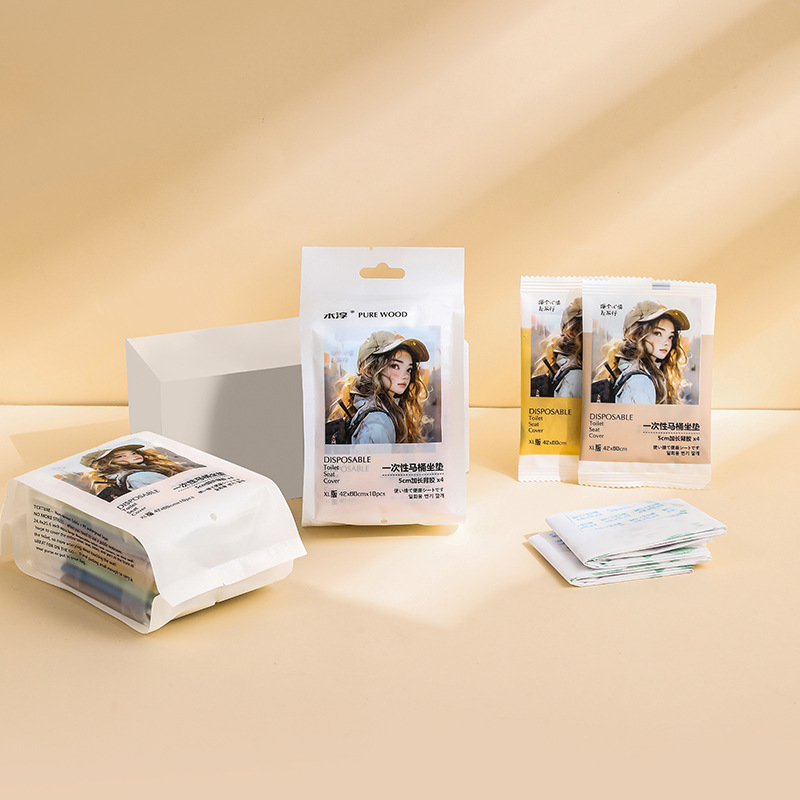Mu Chun Printed Disposable Toilet Mat Separate Packaging Hotel Cushion Paper Thickened Paste Full Covering Toilet Paper