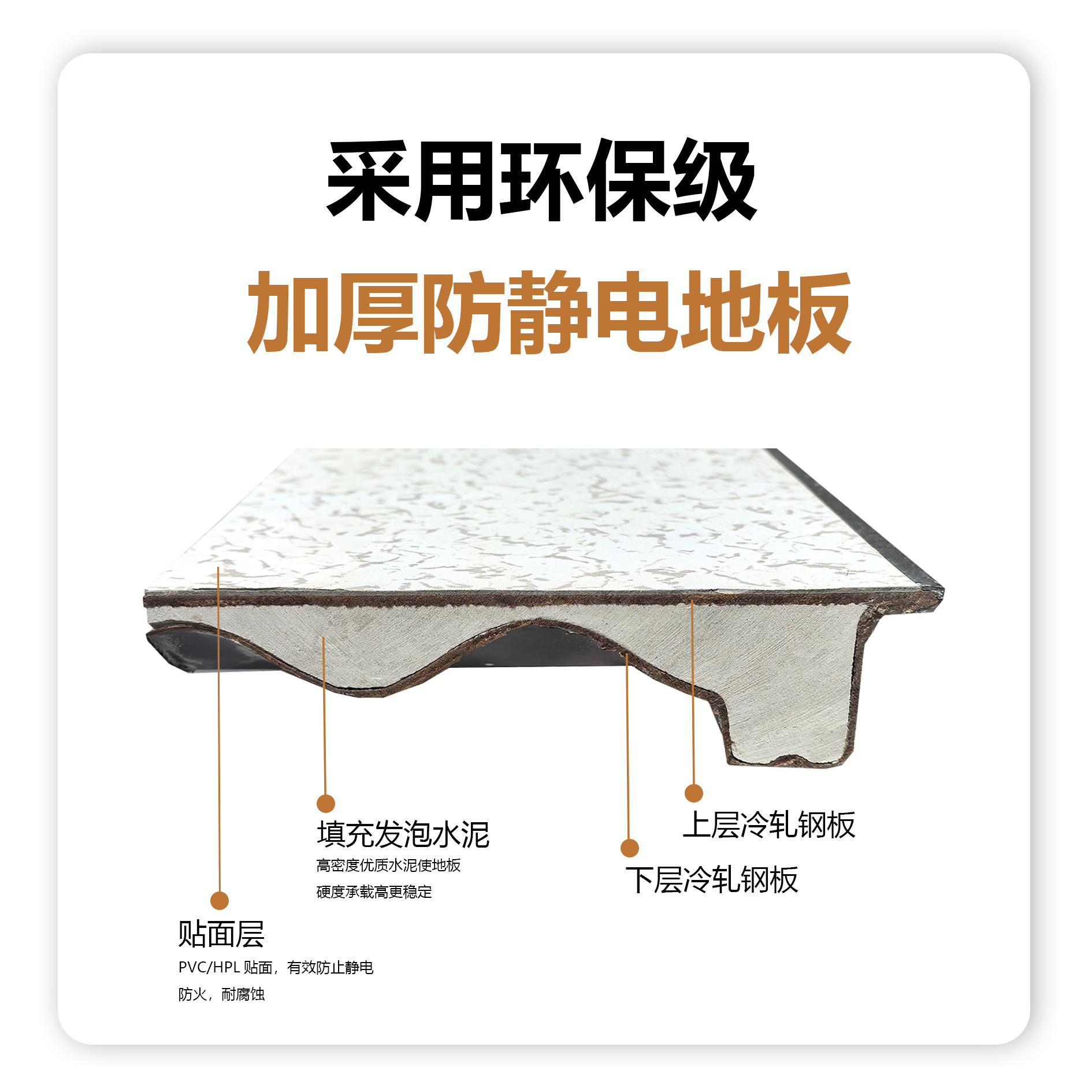 All-Steel Anti-Static Floor 600×600 Anti-Wear Edgeless Pvc Anti-Static Computer Room High Suspended Activity Floor