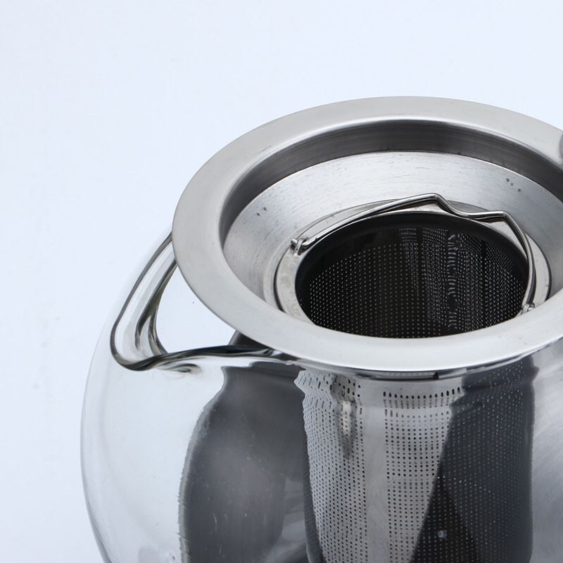 ✅ Thickened Heat-Resistant Glass Teapot Household Tea Maker Stainless Steel Filter Black Tea Flower Teapot Large Capacity Glass