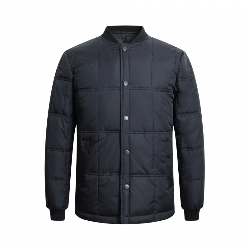 Middle-Aged and Elderly Men's down Jacket Stand Collar Threaded Long Sleeve Thickened down Liner Wholesale