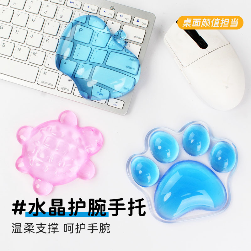 Кросс-бодер новый продукт однотонная прозрачная кристаллическая подушка для рук с рисунком кота для игрового офиса