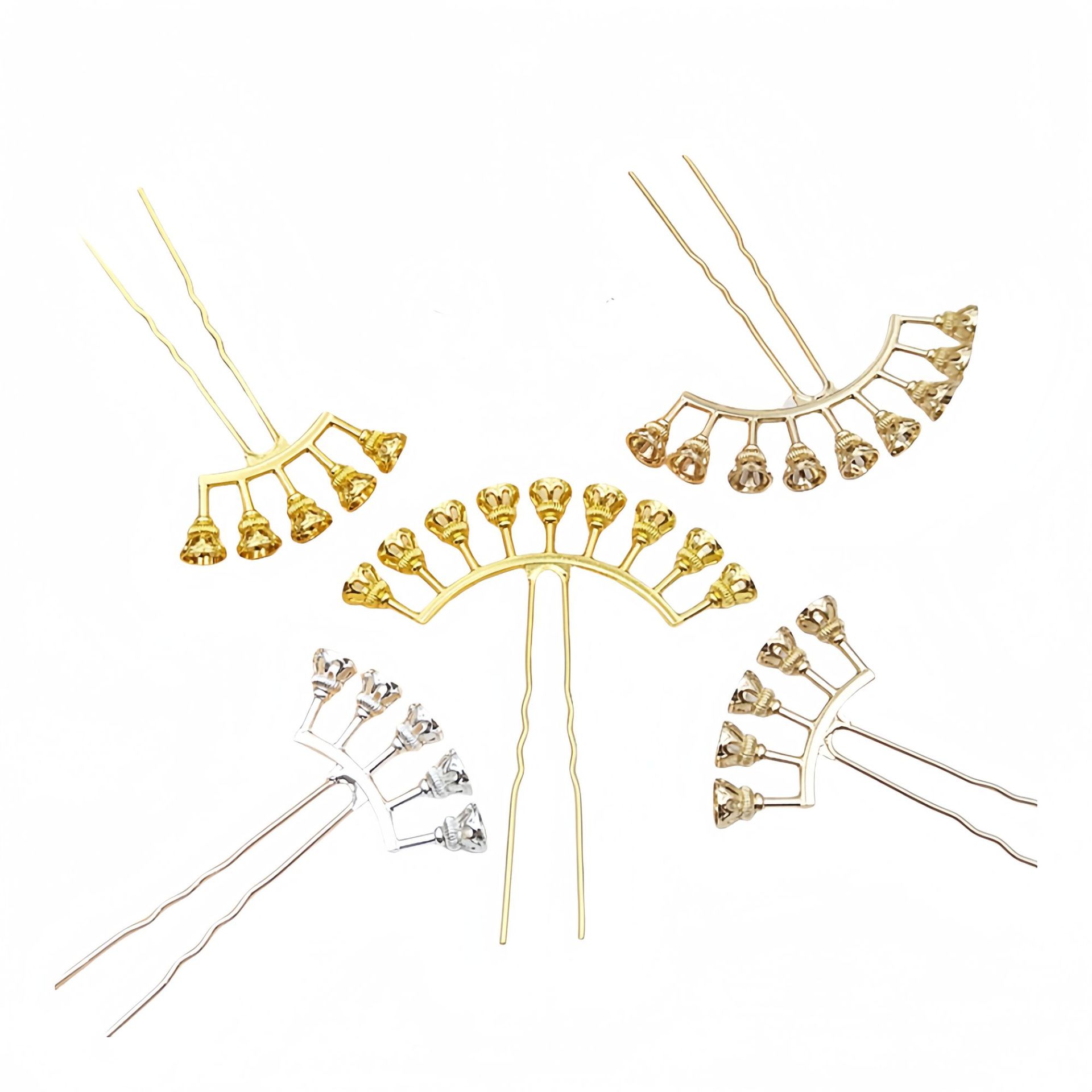 DIY Accessories Row Hairpin Antique Hairpin 9 Row Alloy Row Hairpin Hair Crown Hair Accessories 9 Row 5 Row Flower