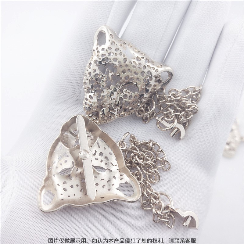 Модные ботинки с легким золотым вырезом головы леопарда и цепной отделкой, новые женские аксессуары для обуви DIY