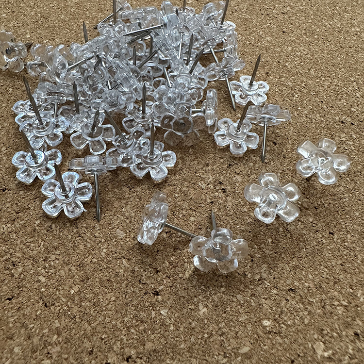 Transparent flower-shaped nail five-petal flower I-shaped nail office Press nail plum flat head nail