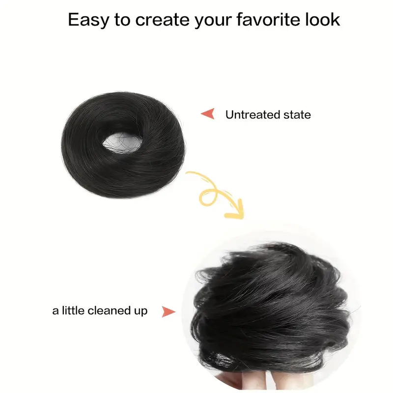 European and American Wig Bun Hair Tie Straight Hair Hair Ring Bun Wig Natural Fluffy Curly Hair Cross-Border Wig for Women