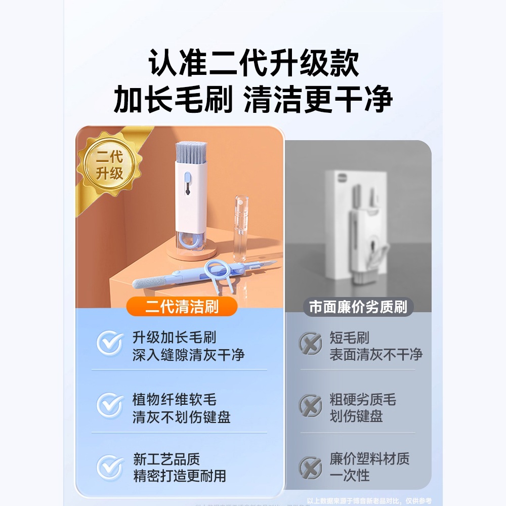 Keyboard Cleaning Tool Special Brush Set Cleaning Dust Removal Dust Brush Mechanical Computer Host Brush Seven-In-One