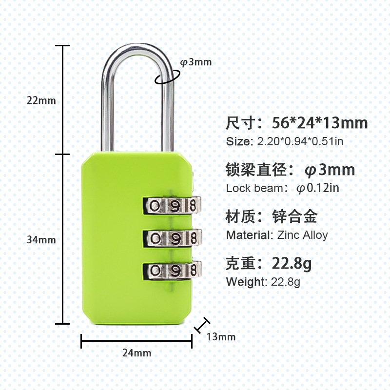 Colorful Alloy Small Padlock Digital Password Padlock Anti-Theft Safety Stationery Suitcase Bag Lock Manufacturer Lock