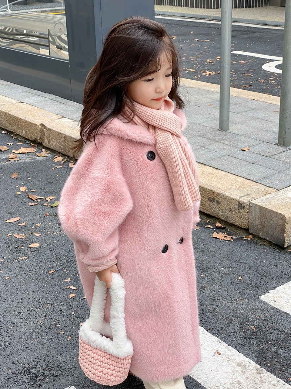 Children's Fur Coat Teddy Hooded Thickened Midi Mink Fleece Faux Fur Coat for Boys and Girls