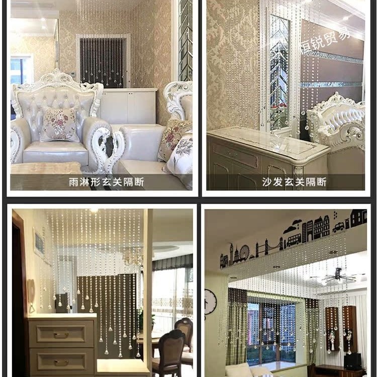 Crystal Octagonal Bead Curtain Loose Bead Crystal Lamp Glass Bead Accessories DIY Handmade Beaded Door Curtain Partition Hanging Curtain