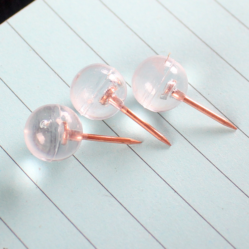 Прозрачные круглые пластиковые кнопки розового золота, фиксирующие гвозди для заметок и фото