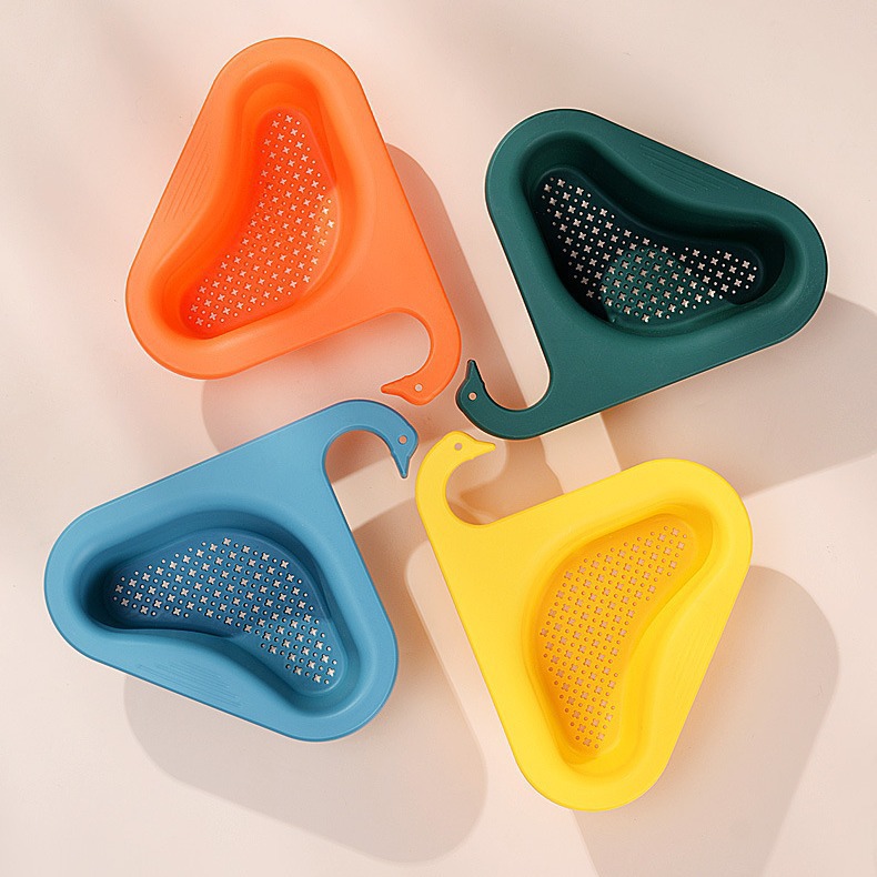 Kitchen Special Garbage Filter Basket Swan Draining Basket Dry and Wet Separation Sink Hanging Drain Filter Rack for Vegetable Washing