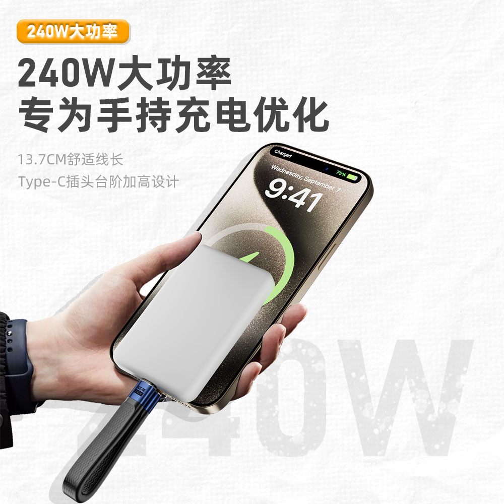 Type-C Male to Type-C Male 240Wfpc Short Line 40Gbusb4.08K Thunderbolt 4 Full-Featured Data Cable