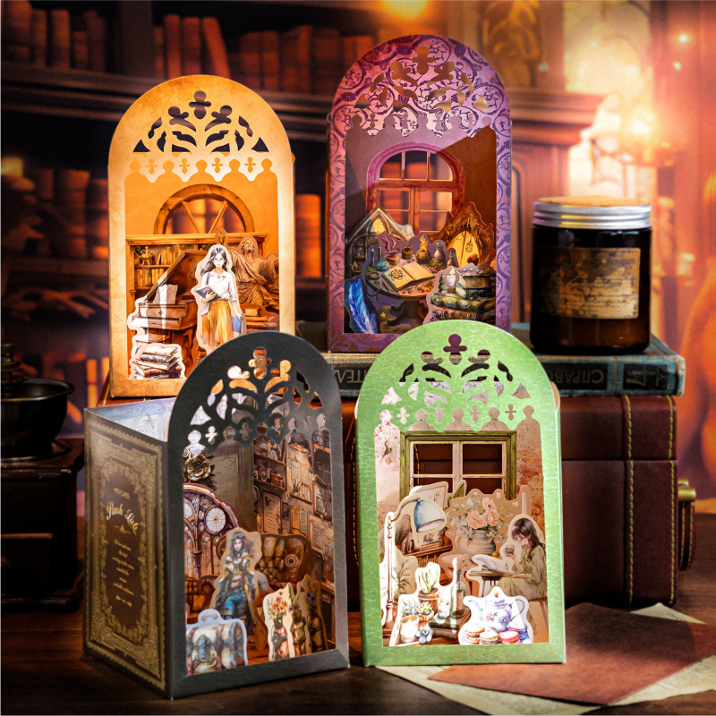 Mo Mo Двойной Пакет Полые Наклейки Пакет Кончик Книги Домашняя Серия Ретро Трехмерная Книга Домашний Материал Наклейки