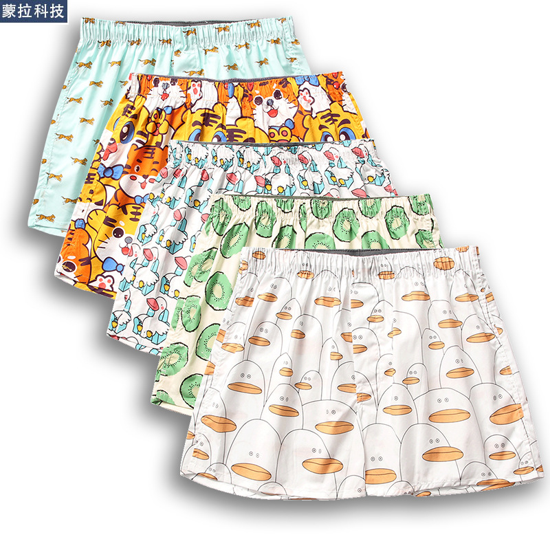 Мужские хлопковые боксеры больших размеров с рисунком в стиле мультфильмов