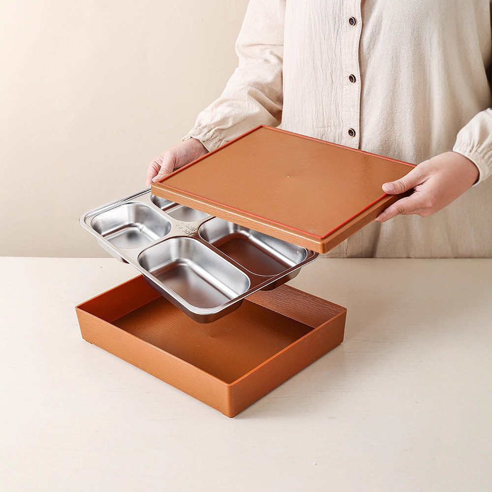 Специальный ланч-бокс для VIP-приемов в больнице и клубах красоты Японский стиль 304 нержавеющая сталь с отделениями Элегантный ланч-бокс