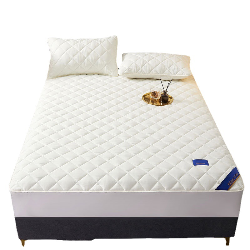 Hilton Yilin Hotel Cotton Quilted Fitted Sheet Mattress Fully Surrounded Bed Pad Protective Cover Pure Cotton Bed Cover Wholesale