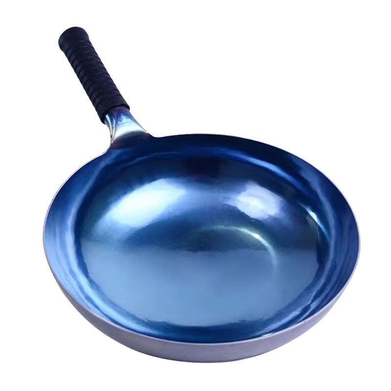 Zhangqiu Fish Scale Handmade Iron Pot, Uncoated Non-Stick Frying Pan, Household Cooking Pot, Gift Wholesale, Large Pot, Wrought Iron