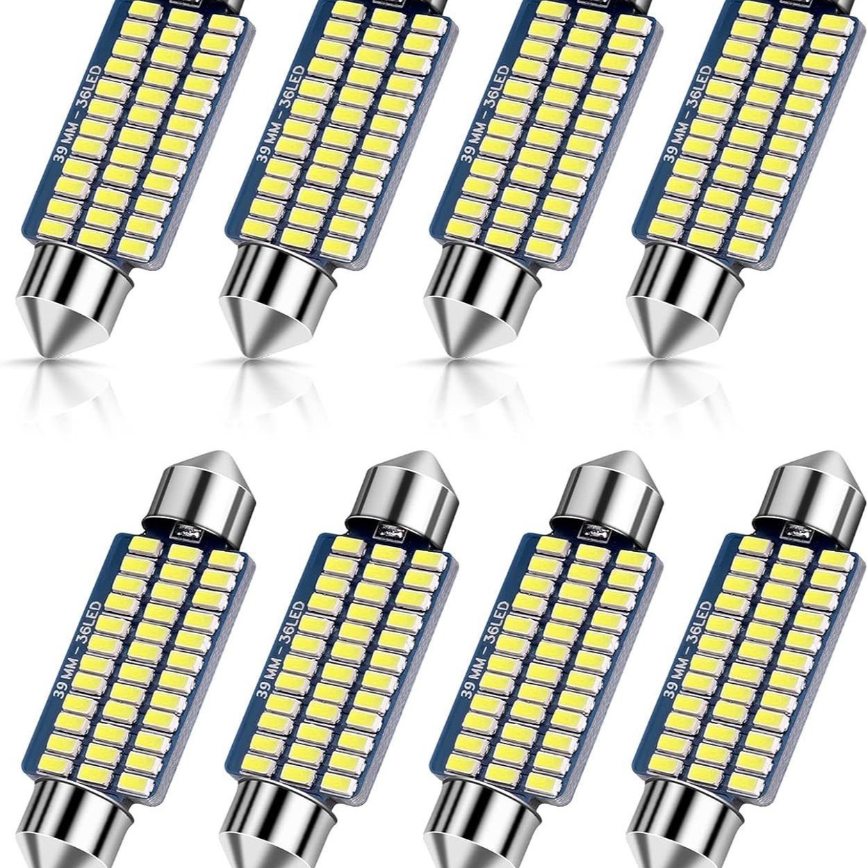 Car LED Double Tip Reading Light 31/36/39/41mm 3014 36smd Roof Light Tail Box Light Compartment Light