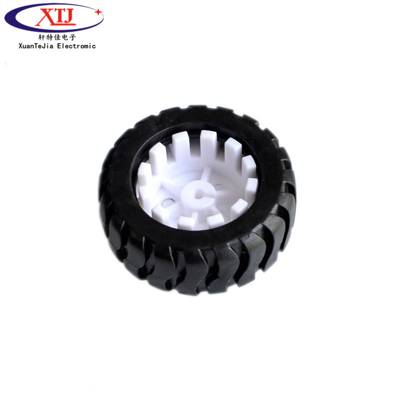 D-Axis Rubber Tire Robot Accessories 43mm Tracking Car Model Wheel with N20 Reduction Motor