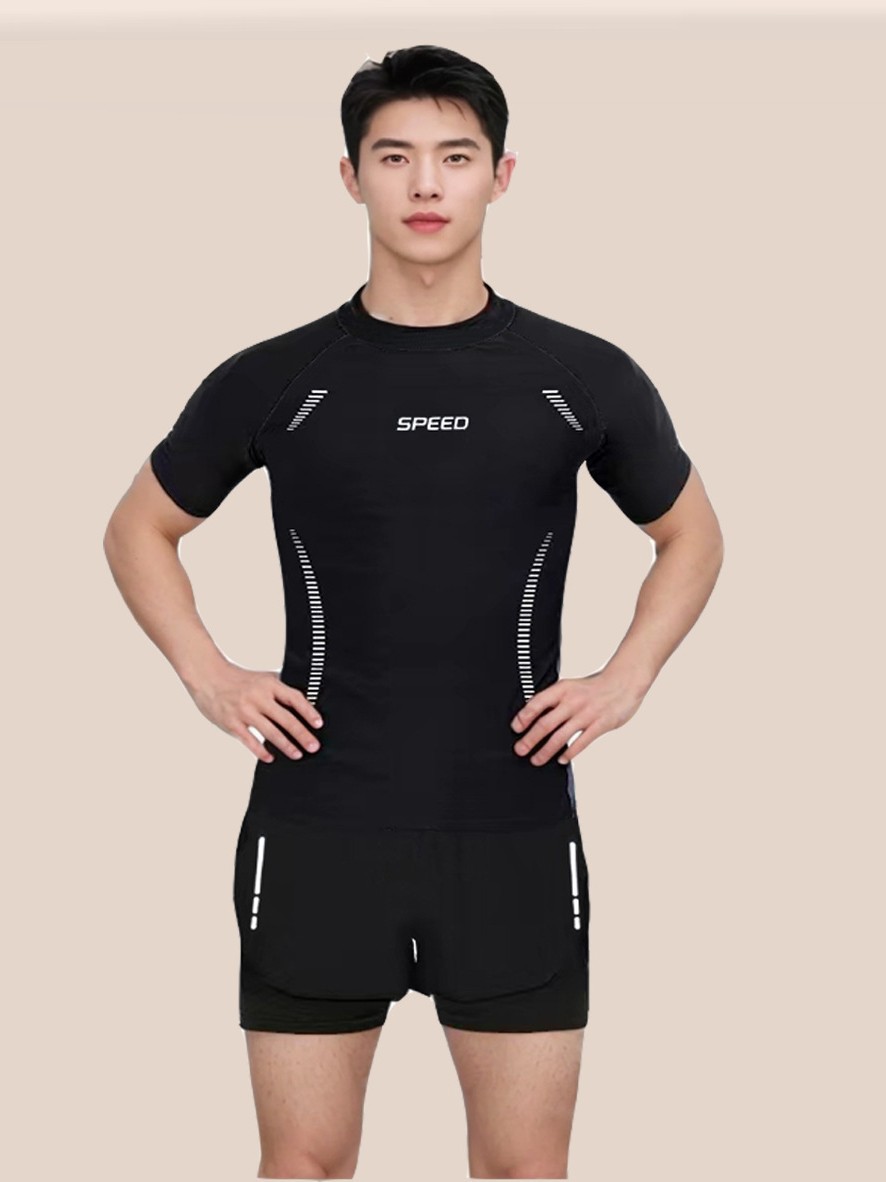 Swimsuit Men's Split College Student Professional Swimsuit 2025 New Loose Adult Anti-Embarrassment Swimming Trunks Suit