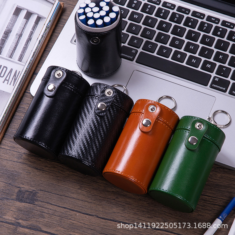 Cross-border PU leather cigarette box thick branch medium branch thin branch box 20 magnetic cigarette protection box flip type metal cigarette box