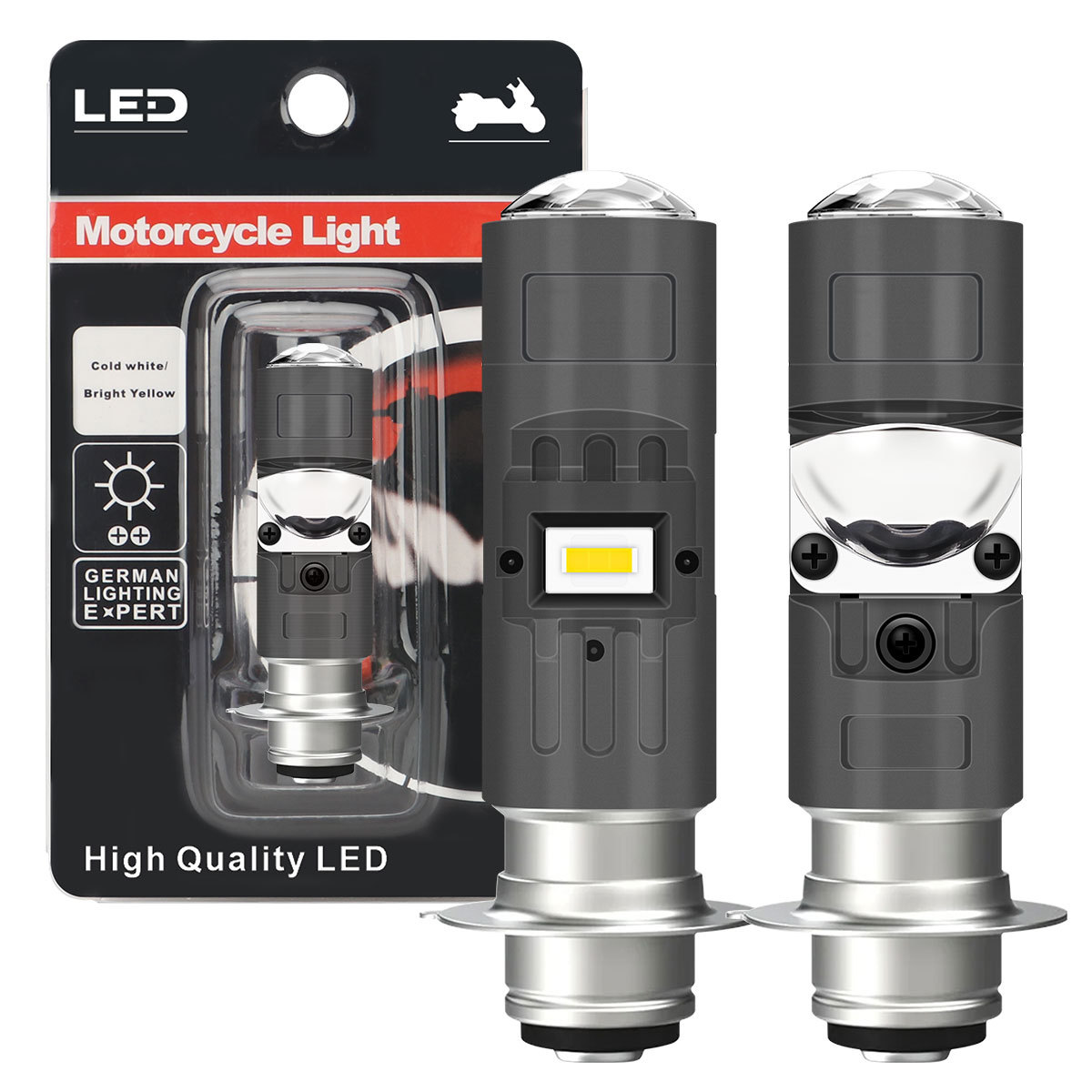 New T19 Motorcycle Led Spotlight P15D H4 Single Claw Three Claw Motorcycle Headlight Headlight Lens Spotlight