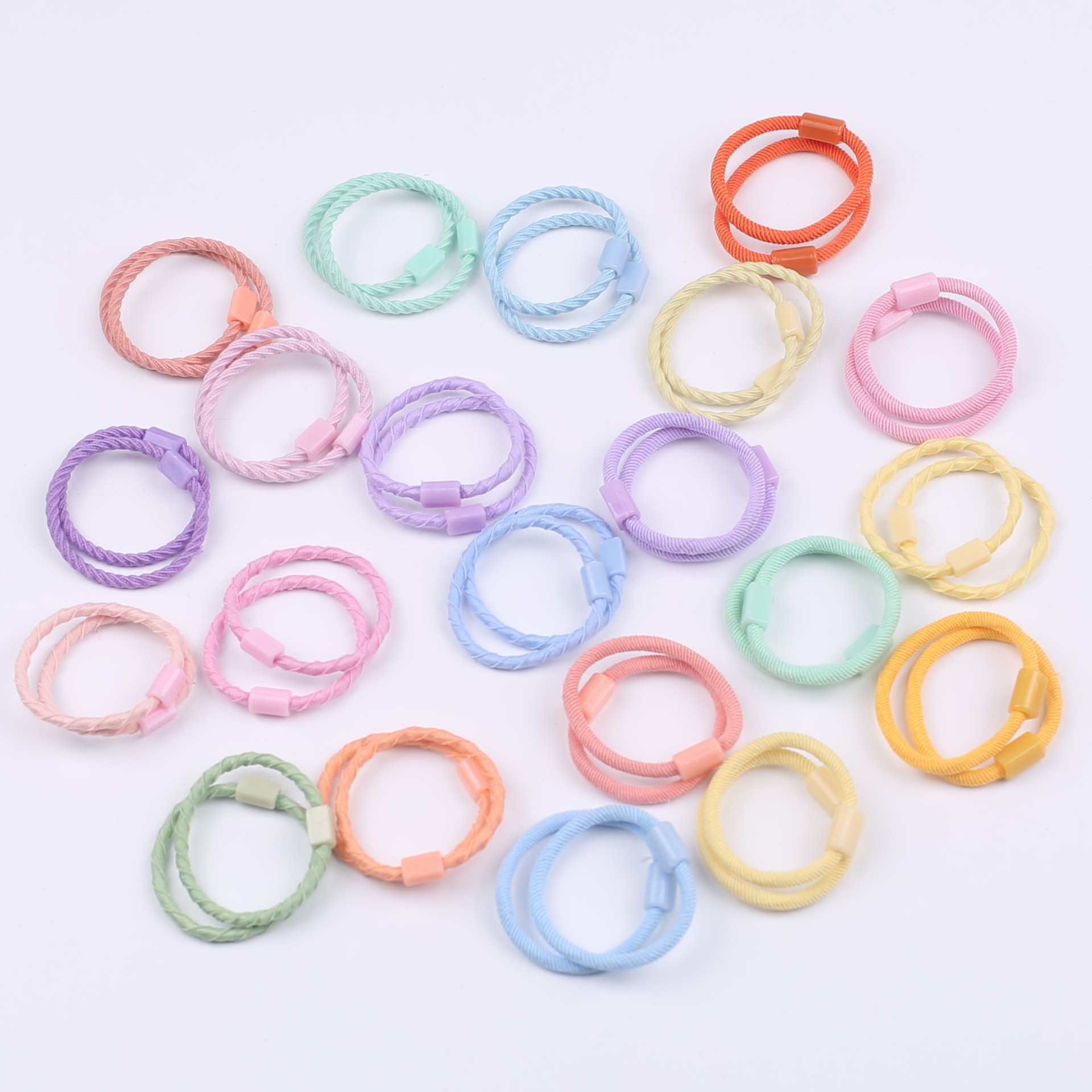 Candy color children's rubber band baby hair ring flat buckle DIY sticky accessories big children's headdress does not hurt the hair rope wholesale