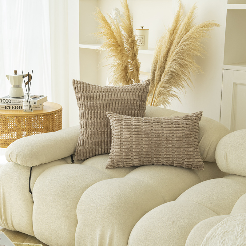 Modern simple light luxury style corduroy wheat grain sofa pillow pillow pillow cover machine washable pillow cover without core