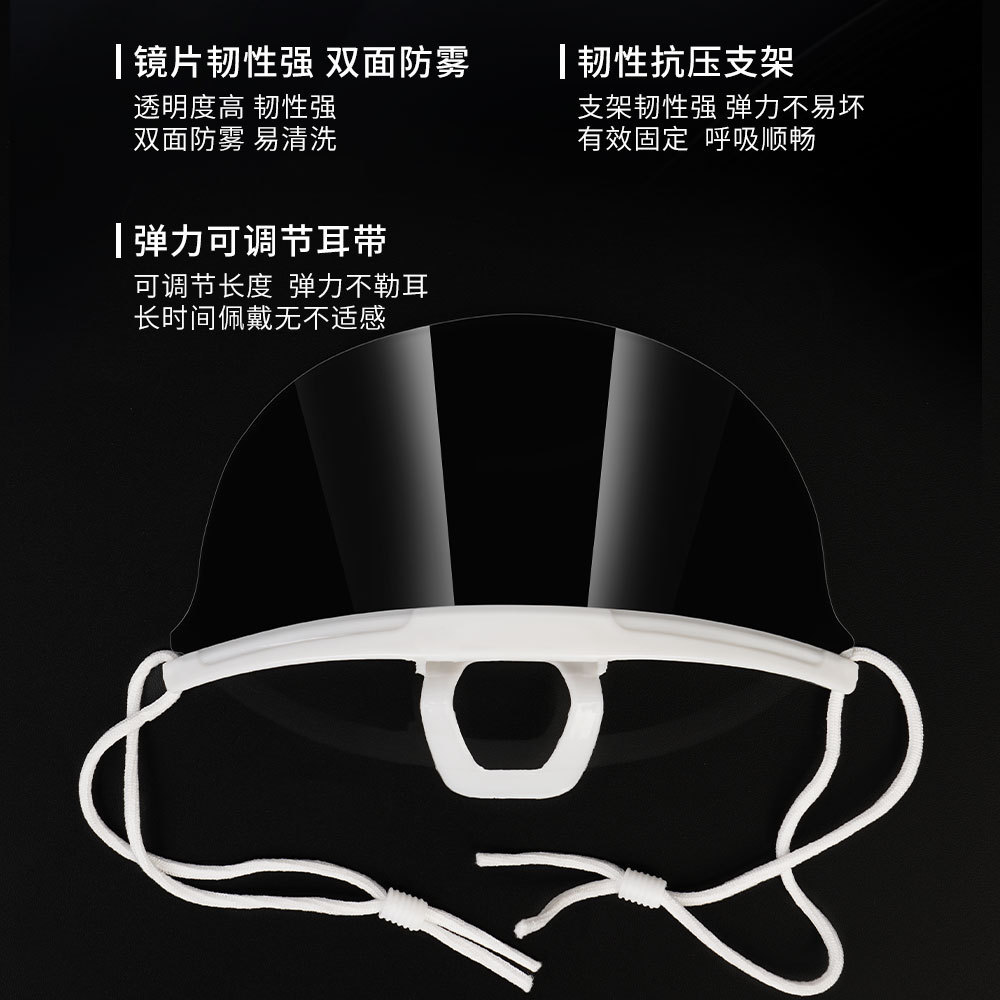Transparent Catering Mask Food-Specific Kitchen Chef Mask Anti-Fog Canteen Restaurant Plastic Anti-Mouth Mask