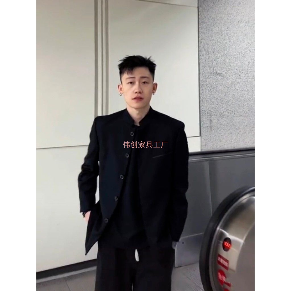 Men's Casual Top with a Stand Collar, Similar to the Style Worn by Internet Celebrities, New Chinese Style Trendy Jacket for Autumn and Winter