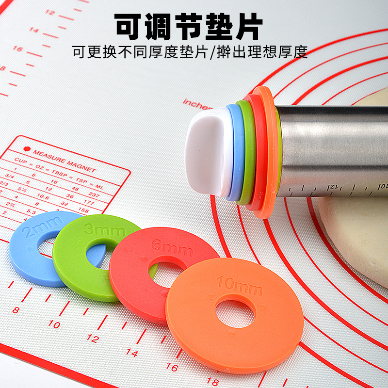 17inch Adjustable Stainless Steel Rolling Pin with Thickness Scale Flour Stick Dough Kneading Tool in Stock