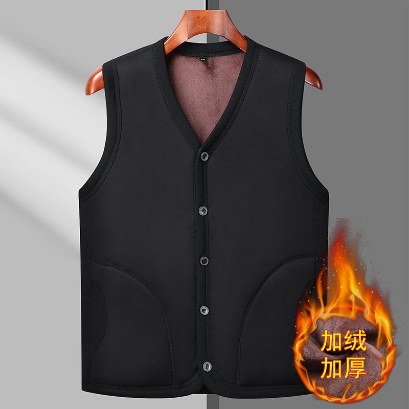 Middle-Aged and Elderly Men's Clothing Manufacturers Provide Warm Vests, Autumn and Winter Base Layers, New Velvet and Thickeneded Winter Men's Clothing