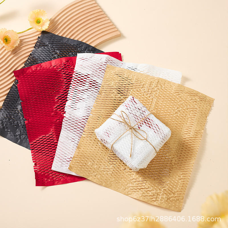 Flat Honeycomb Paper Flower Gift Wrapping Paper Kraft Paper Colorful Mesh Tear-Off Buffer Honeycomb Jewelry Cosmetics