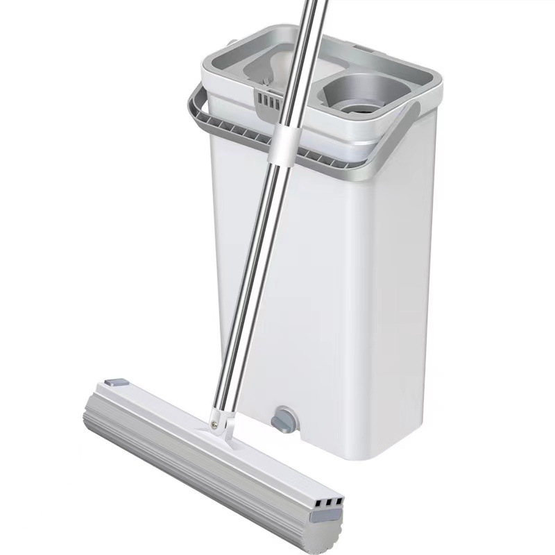 New Hand-free Sponge Scraping Mop Bucket Household Gift Mop Set Internet Celebrity Lazy Mop Artifact