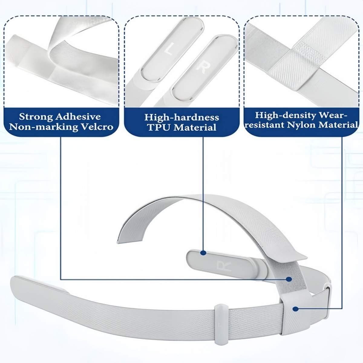 Suitable for Meta Quest 2 Headband, Adjustable Headband, Replaceable Headband Handle, Rocker Cap Set