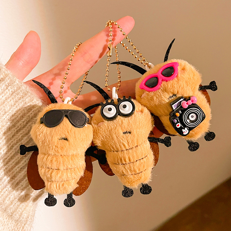 Little Cockroach Funny Plush Doll Pendant Cartoon Doll Keychain Bag Pendant Doll Fun Gift