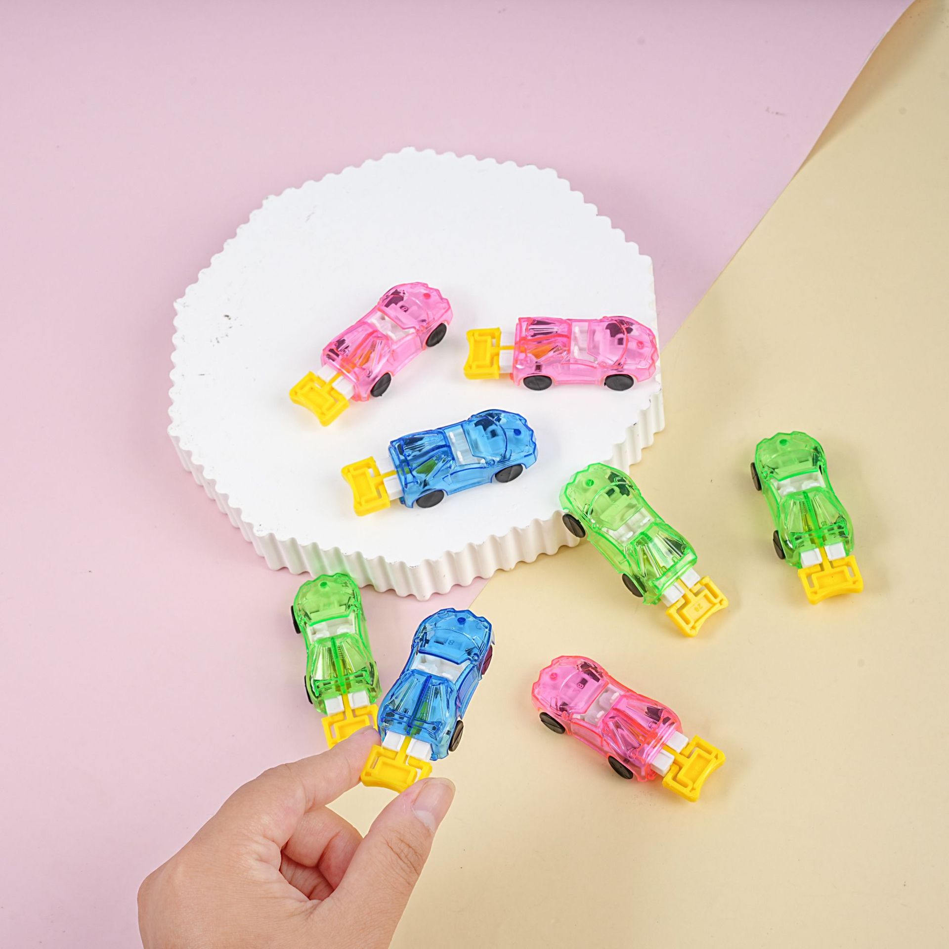 Creative toy ejection flying car racing inertia jumping ejection small police car plastic car cross-border children's toys wholesale