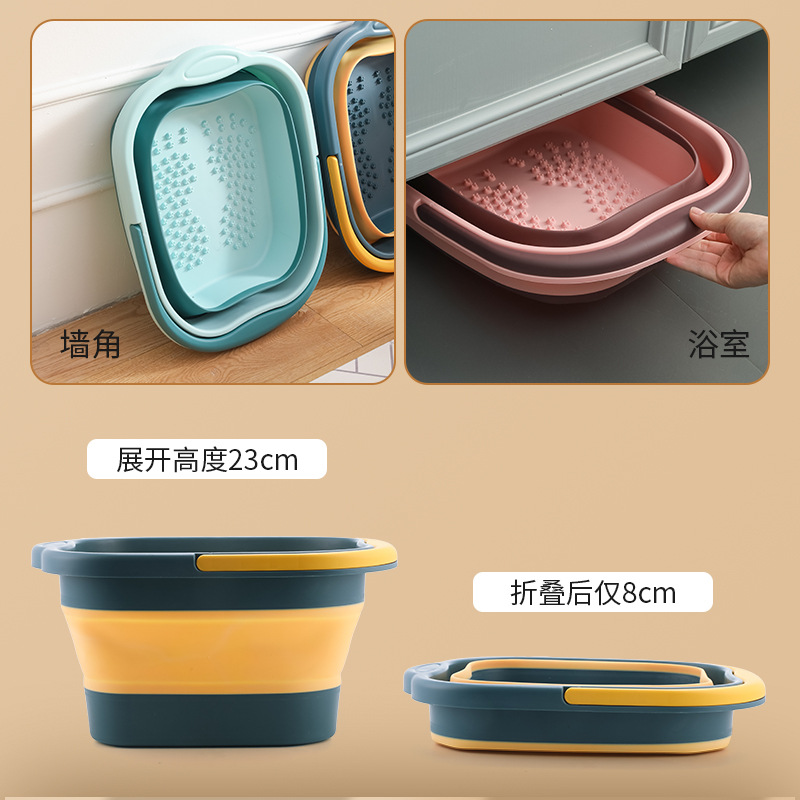 Household Foot Bath Bucket Foldableable Plastic Large High and Deep Bucket Massage Foot Bath Bucket Insulated Foot Bath Bucket