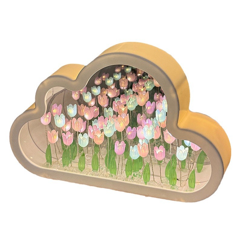 Creative clouds tulip nightlight handmade diy material bag making lovers girlfriends birthday Mid-Autumn Festival gift