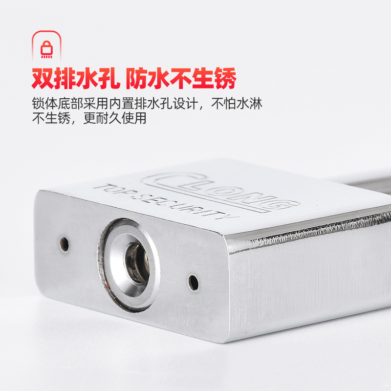 Lock Head Factory wholesale square blade 50MM imitation stainless steel padlock long beam short beam open single open padlock