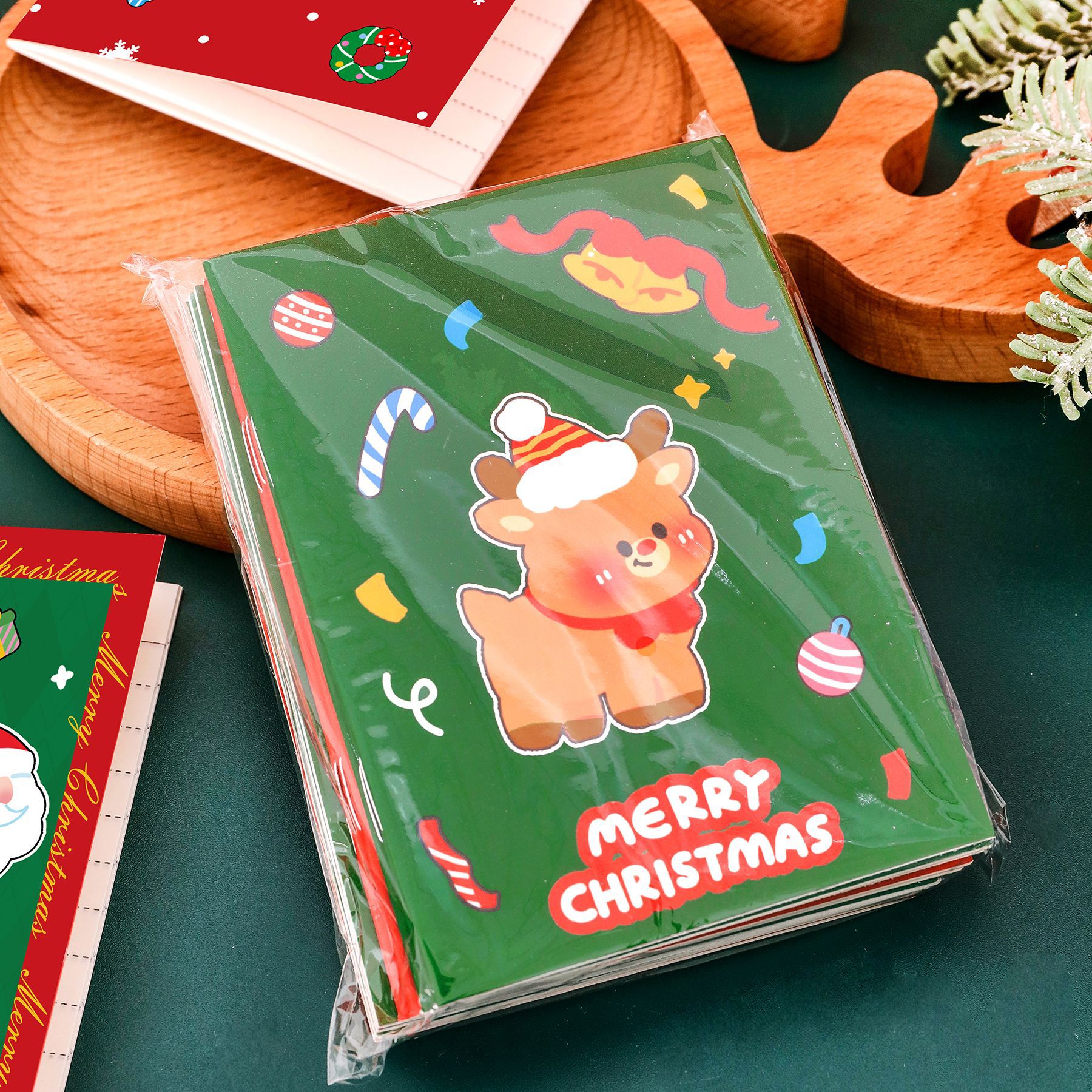 Cross-Border Christmas 64K Small Notebook Whole Class Reward Stationery Gift Cartoon Notepad Student Christmas Notebook