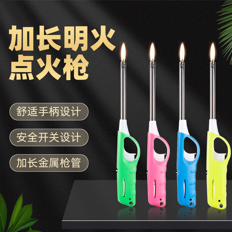 Зажигалка цифровая газовая плита природный газ кухня расширенная ручка открытая пламя длинная зажигалка