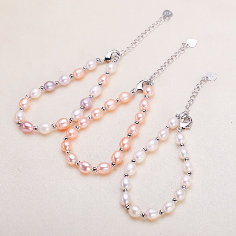 Origin Source Zhuji Freshwater Pearl Bracelet Women's Micro Flaw Small Rice Beads Simple Mother Gift Personalized Best Friend Bracelet