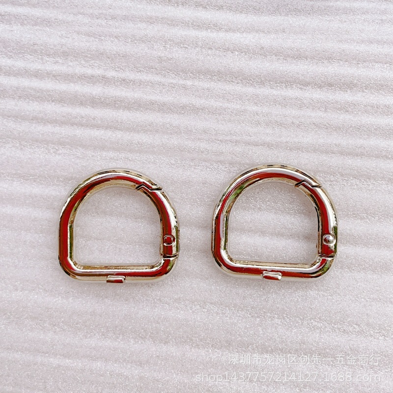 6-Point D-Shaped Spring Ring D-Shaped Open Spring Ring Connection Buckle Movable Open Semicircle Buckle Handheld Fan Hanging Buckle